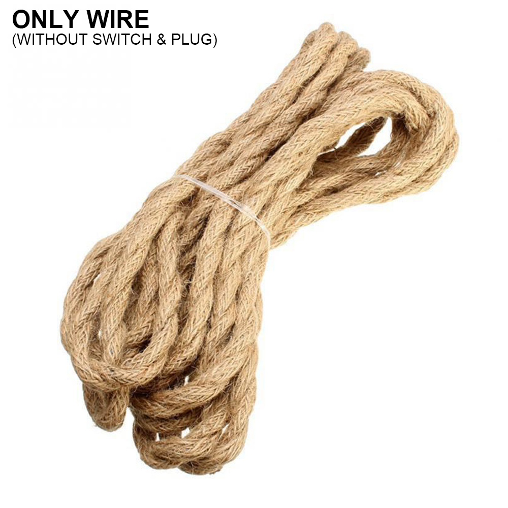 Genixgreen DIY Cable trenzado Base de lámpara cuerda Cable eléctrico 2 núcleos 2M 3M E27 enchufe de la UE enchufe de plástico Vintage ON OFF Cable de interruptor: Verde / 2G7