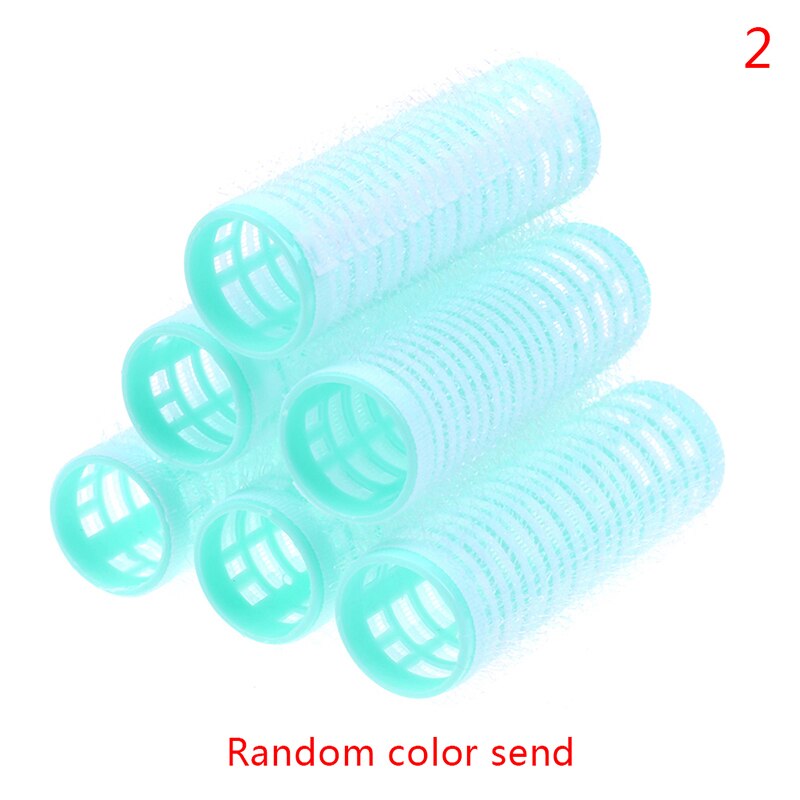 6 st/set flera storlekar slumpmässig färg stora självgrepp hår rullar proffs salong frisör papiljotter hår salong verktyg: 2cm