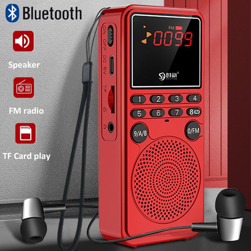 Draagbare Digitale Radio Bluetooth Luidspreker Muziek Speler Met Hd Display Ondersteuning Bluetooth Call Recording Tf Card Oortelefoon Spelen