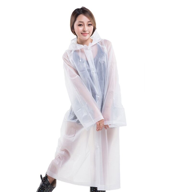 Waterproof Wide Sleeve Rain Poncho Light EVA Long Style Thickened Raincoat Cover: T