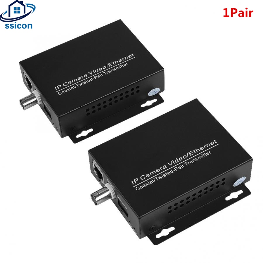 1Pair Ethernet IP Extender Over Coaxial HD Network Kit EoC Coaxial Cable Transmission Extender For Security CCTV Cameras