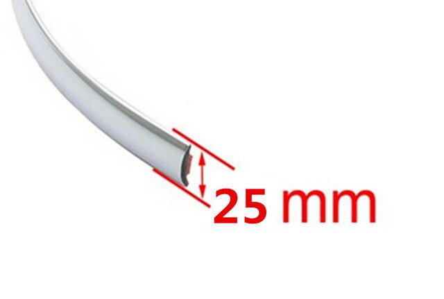 Chrome 5M voiture style décoration moulage garniture bande bande Auto protecteur autocollant 6mm 8mm 10mm 12mm 15mm 18mm 20mm 22mm 25mm: 25mm
