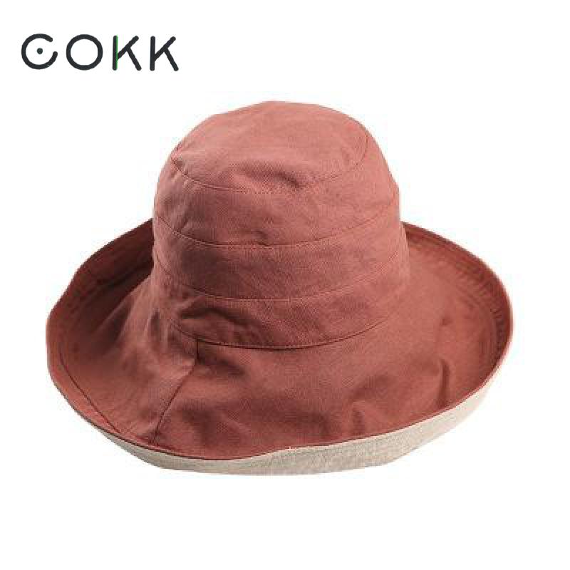 Cokk Zomer Hoeden Voor Vrouwen Dames Visser Cap Brede Rand Floppy Hoed Vrouwelijke Strand Zonnehoed Zonnehoed Suncreen Koreaanse stijl