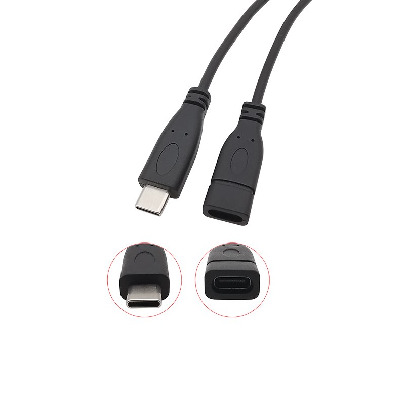 Cable de fuente de alimentación USB tipo C, adaptador de conector de enchufe macho y hembra de 2/4 pines para Cables de carga de datos, reparación de Cables DIY