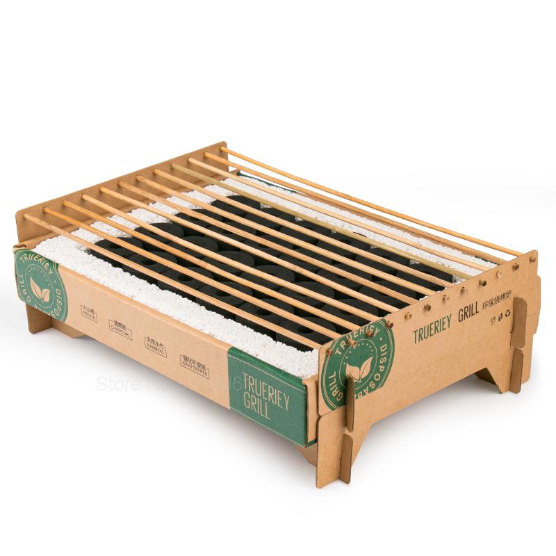 Disposable BBQ Home Smoke-free Indoor Outdoor Picnic Charcoal Simple Portable Small Mini Grill