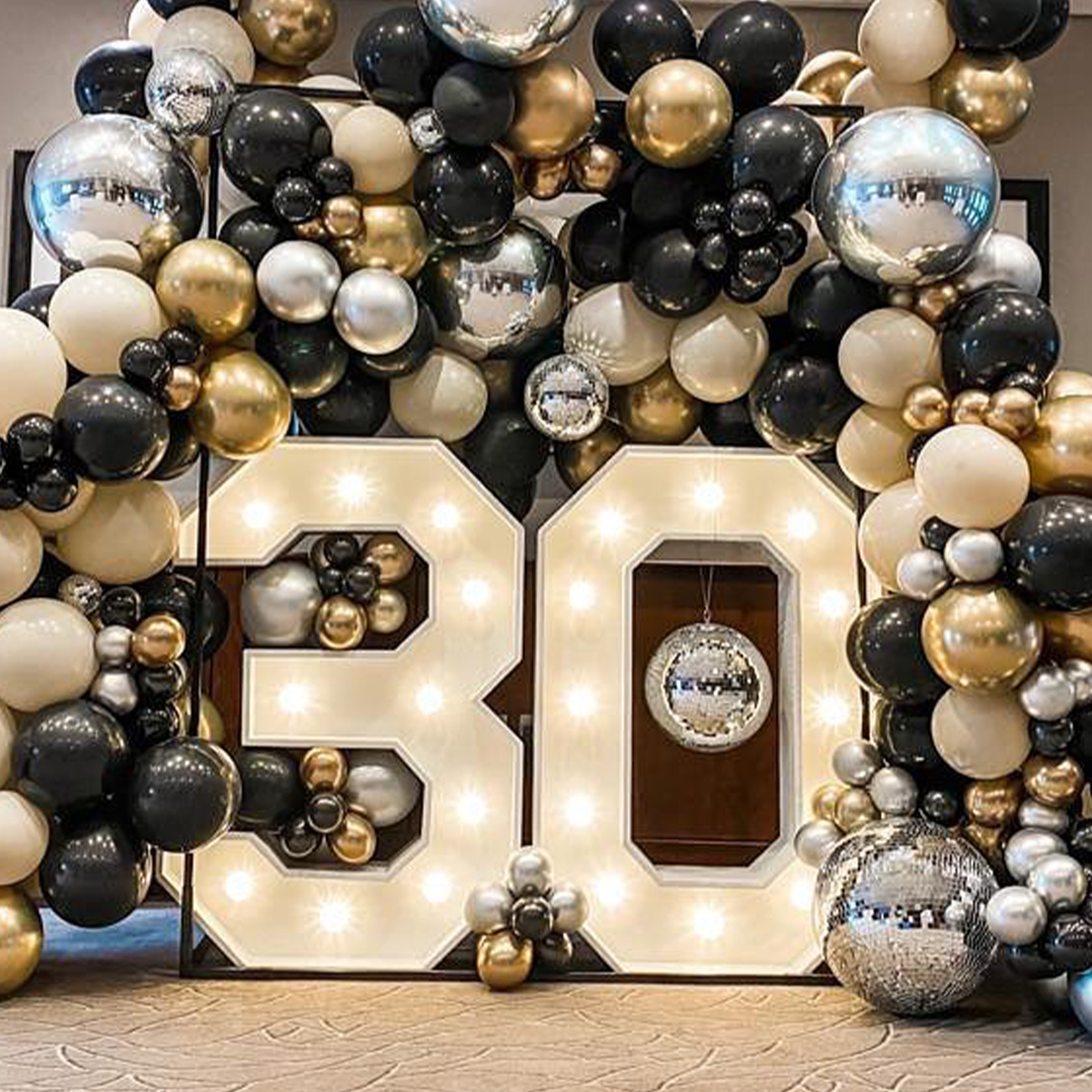 Caja de relleno de globos con luz LED, figura gigante de cumpleaños, número, 30, 40, 50, decoración para de primer cumpleaños, Baby Shower, boda, adultos y niños