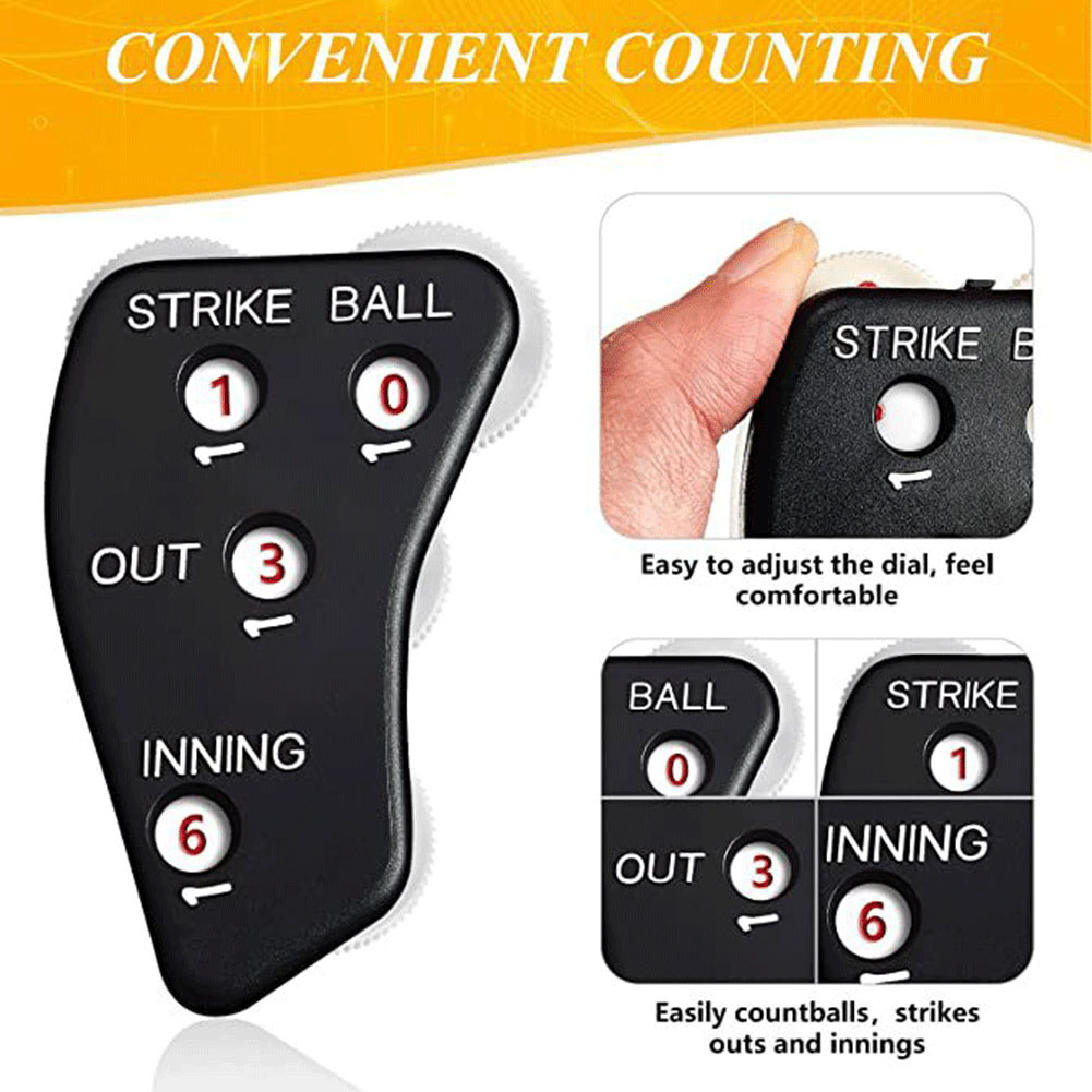 Contador de béisbol de 4 ruedas, contador de Softbol portátil con Clicker de árbitro de béisbol para registros de puntuación y pelotas de entrada