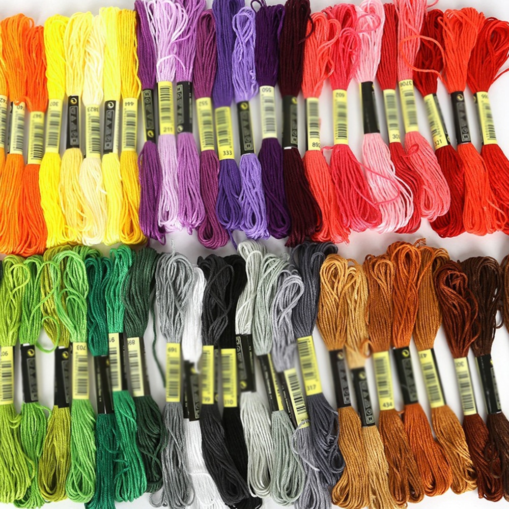 Multicolor DIY Thread Cross Stitch Cotton Sewing Skeins Embroidery Thread Floss Kit Sewing Tools 8Pcs Moms' Sewing Tools