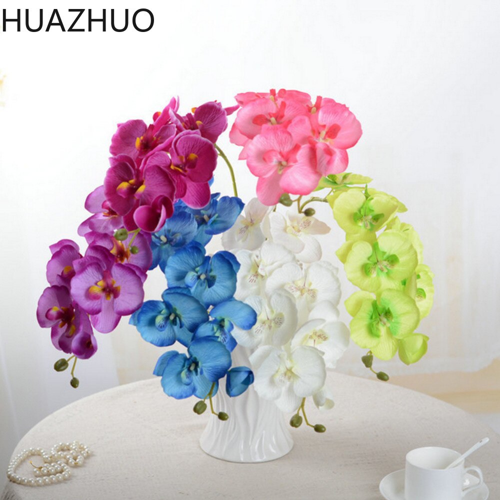 Hjem bryllup dekoration orkidé kunstige blomster diy kunstige sommerfugl orkidé silke blomster buket phalaenopsis  p10