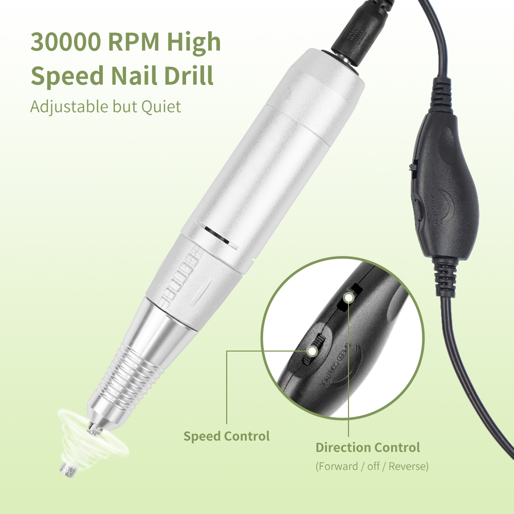 Micro motor para manicure, aparelho elétrico portátil para manicure, pedicure, 30000rpm, polimento, lixa de unha