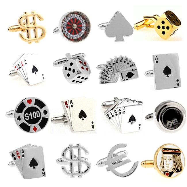 Casino Manchetknopen Gokken Poker Dobbelstenen Koper Manchetknopen en retail