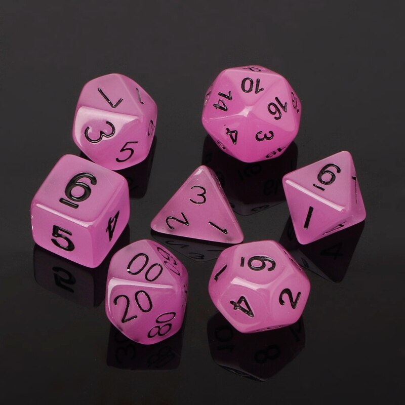 7 stk multilaterale 15mm transparente terninger rundt hjørne bærbart bordspill