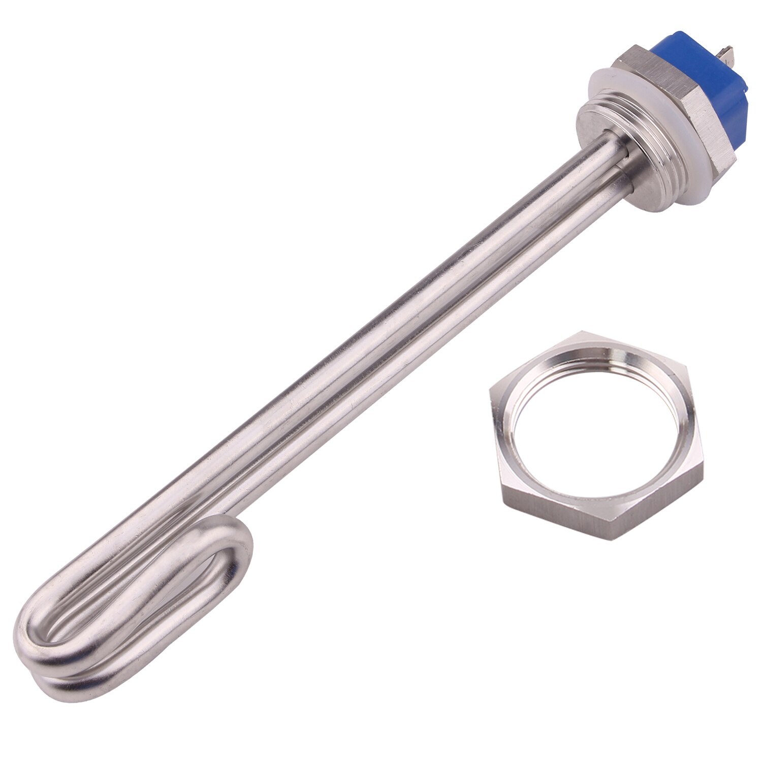 AIICIOO 1"BSP Thread Immersion Heater SUS304 Water Heating Element for homebrew DN25 32mm 220v 1KW/2KW/3KW Tube Heater: 2KW / with locknut