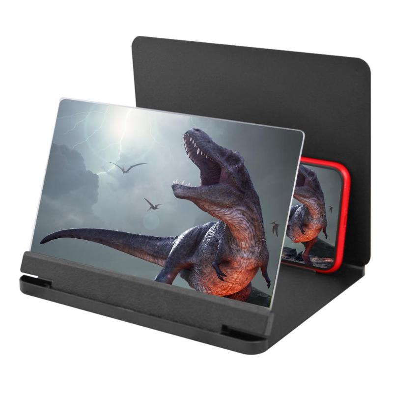 Suporte de aumento de vídeo com tela 3d, suporte de 8/9 "com tela de 12 polegadas para celular, amplificador de filmes e projeção curva amplificador de tela para celular: 9 inch Black