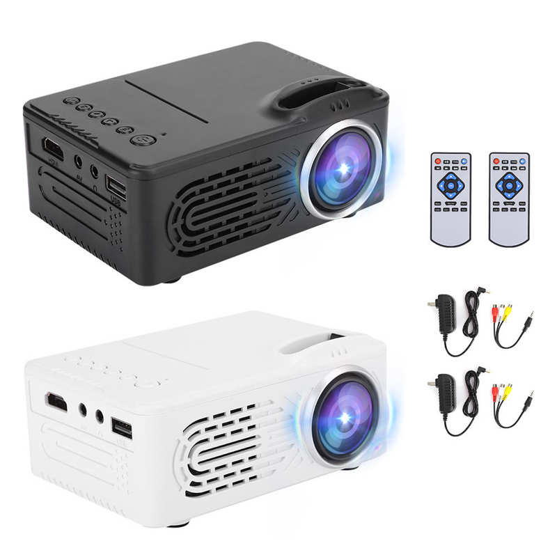 Mini Home Office Projector with TFT LCD Image LED Light Household Projector Support for 1080P (US Plug 100-240V)