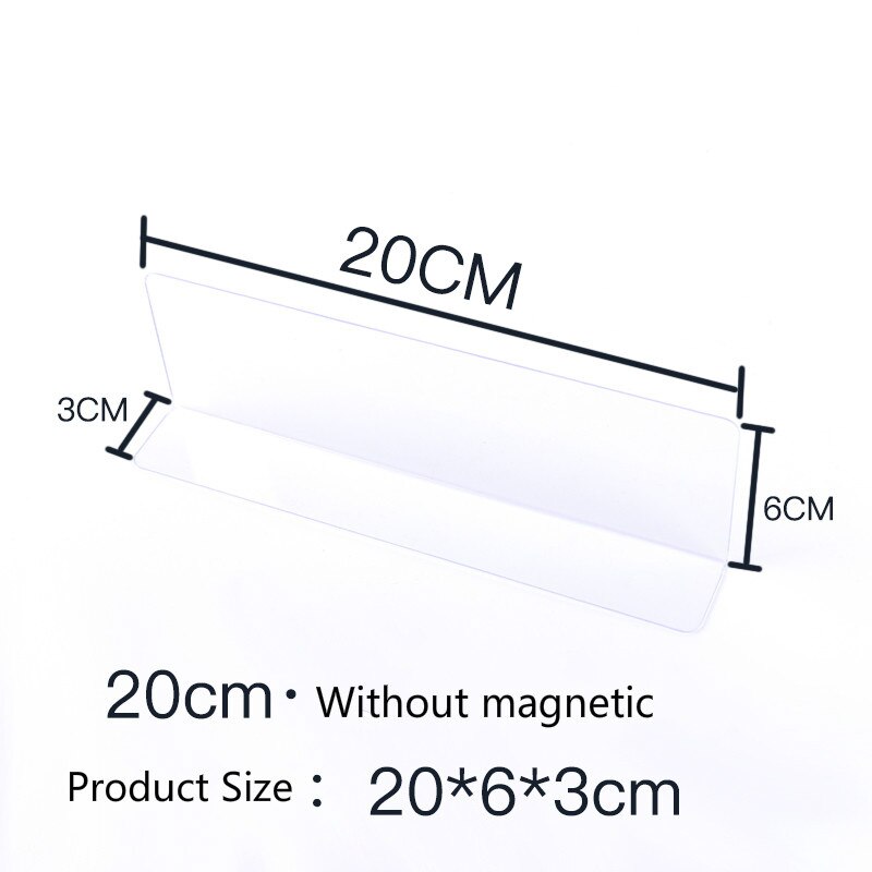 L-shape Commodities Separator Merchandise Guard Strip Supermarket Pvc Magnetic Clear Shelf Divider: 18