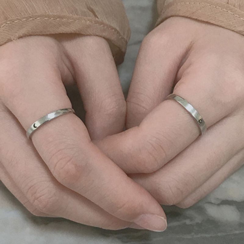 Sol og måne elsker par ringe sæt simple mænd kvinder ring forlovelse bryllup smykker