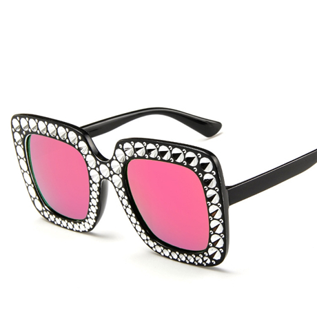 Shining Diamond Sunglasses Women Brand Flash Square Shades Female Mirror Sun Glasses Oculos Lunette: 7