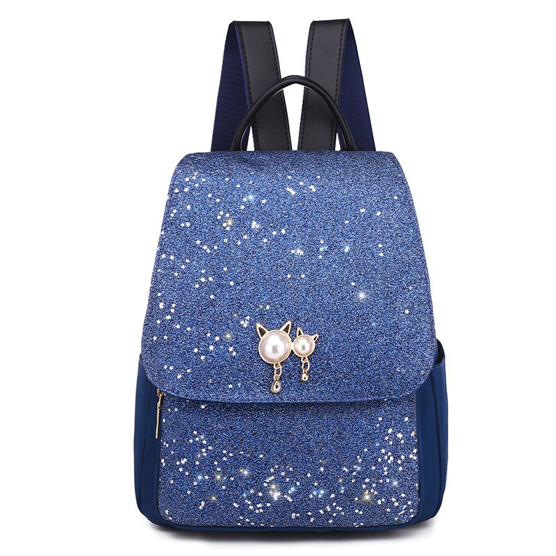 Pailletten Rucksack Frauen Mädchen Schule Rucksack Teenager Mädchen Vielseitig Große Kapazität Tasche Mochila Feminina: 9911 Blau
