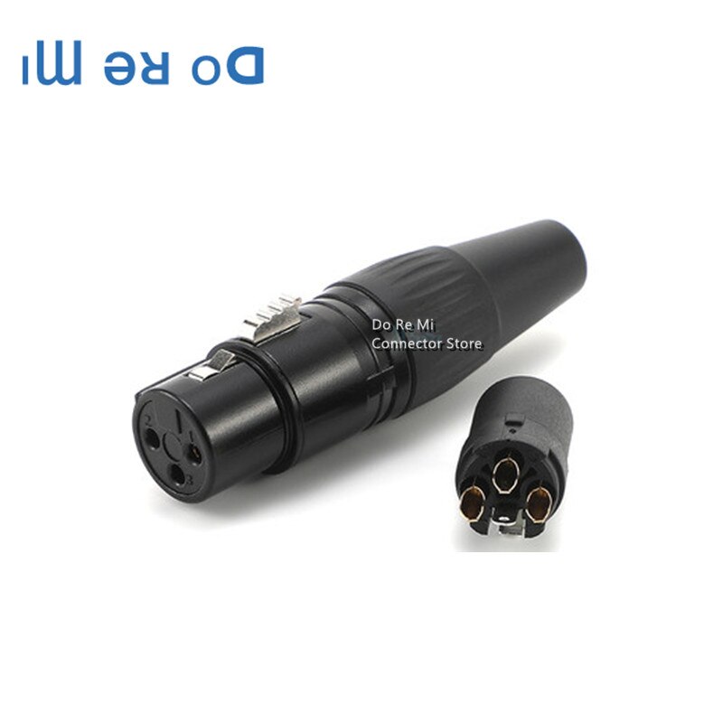 10pcs/lot Copper black gold-plated 3-pin XLR male/female plug NEUTRIK XLR Audio Balance Connector XLR Carnon: 10pcs Female