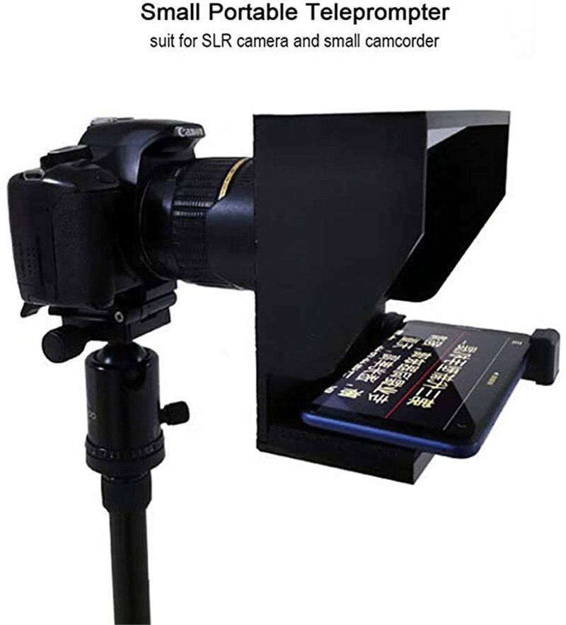 Mini Teleprompter portátil, artefacto de vídeo con Control remoto para teléfono y DSLR, grabadora