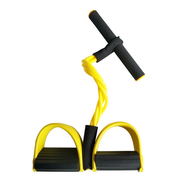 4 modstand elastisk træk reb træner roer mave modstand bånd hjem gym sport træning elastiske bånd til fitness udstyr: Gul