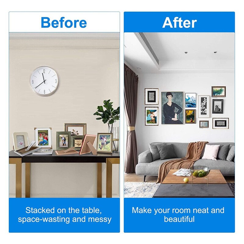 124Pcs Picture Hanging Wire Kit,Photo Frame Hanging Kit,Picture Hanging Kit with Nails for Wall Mounting