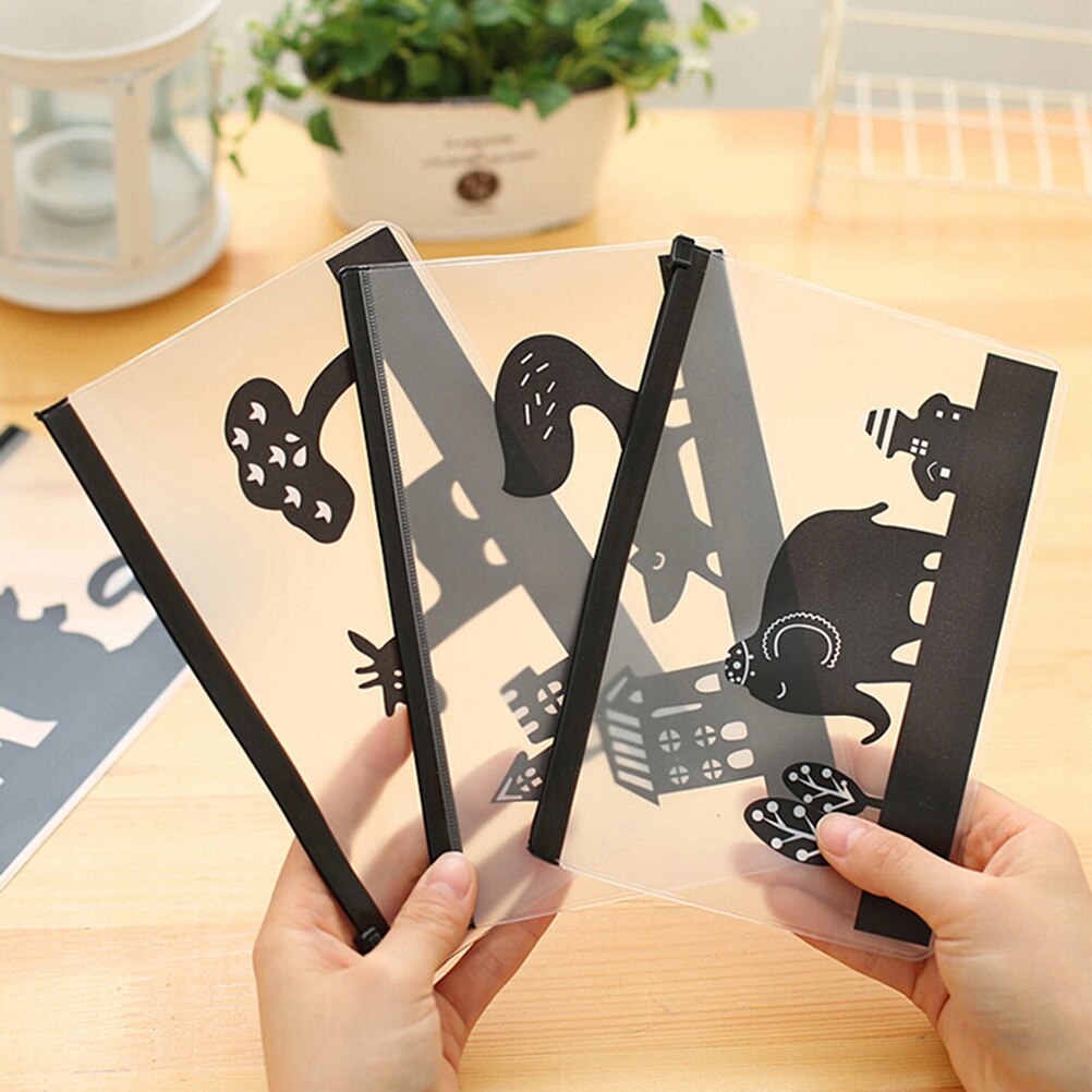 Doorzichtige schattige dieren pvc pennenzak etui opbergruimte schoolbenodigdheden creatieve schrijfwaren cosmetische koffer make-up telefoontas 4 kleuren