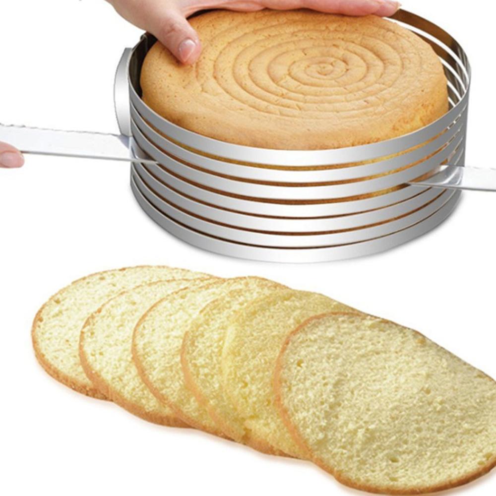 Diy Verstelbare Cake Cutter Slicer Mold Ronde Vorm Brood Cake Slicer Cutting Fixator Laag Keuken Bakken Koken Accessoires