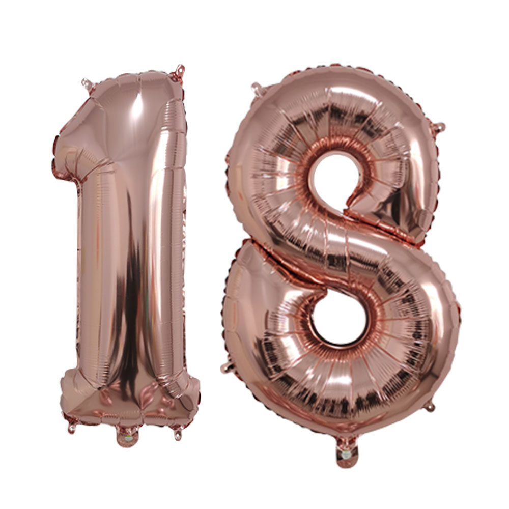 32 pulgadas Número grande dígitos oro negro plata verde rojo azul adulto 18 cumpleaños decoraciones globos suministros para de aniversario: Verde Rronze