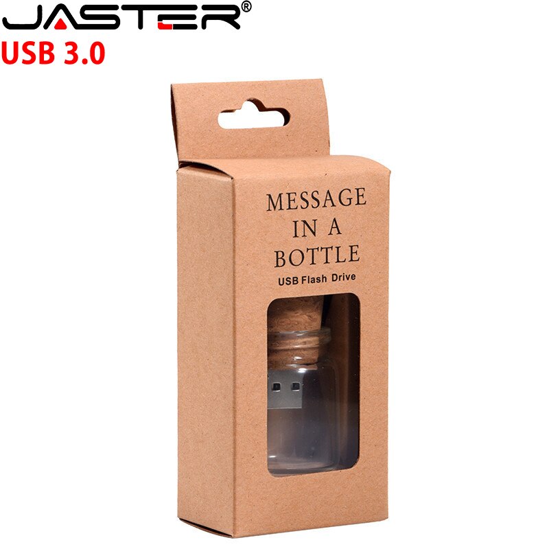 JASTER USB 3.0 floating bottle pendrive 4GB 8GB 16GB 32GB 64GB wish bottles cork usb flash drive memory Stick wedding