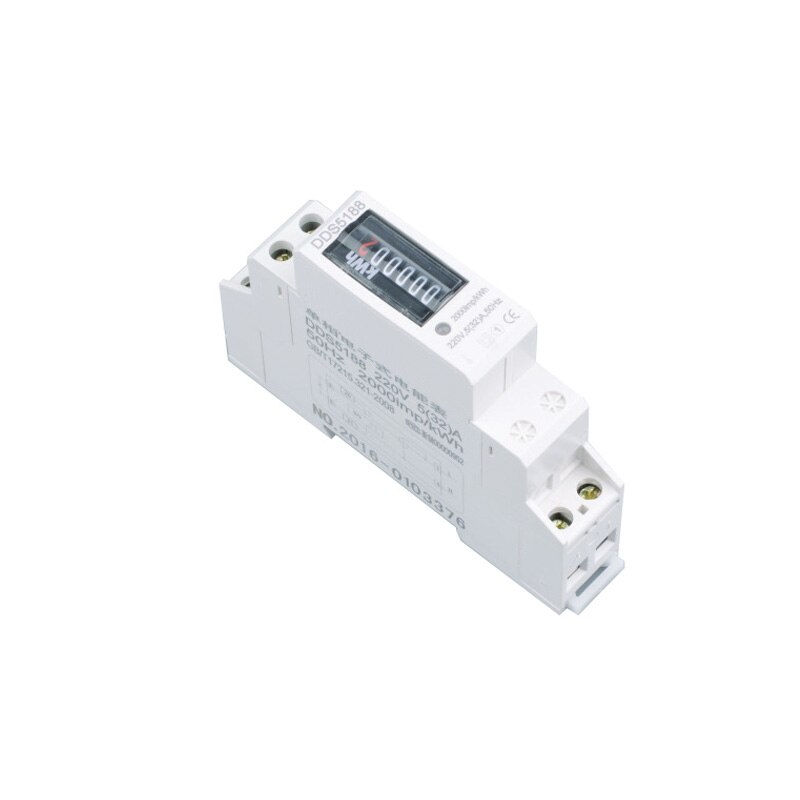 Single Phase Din Rail Electronic Analog Type kWh Watt Energy Cost Meter 1P Counter Display DDS5188 AC 220V 32A 50Hz