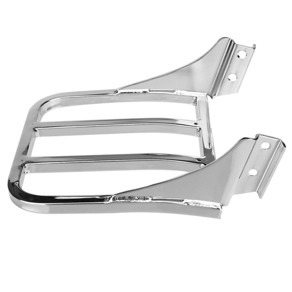 Chrome Motorcycle Trunk Tail Box Luggage Case Top Rack for