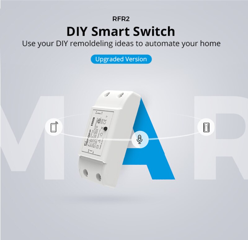 Sonoff RFR2 WiFi Wireless Smart Switch With RF433 Receiver Remote Switch Socket DIY Smart Home Modules EWeLink APP Control