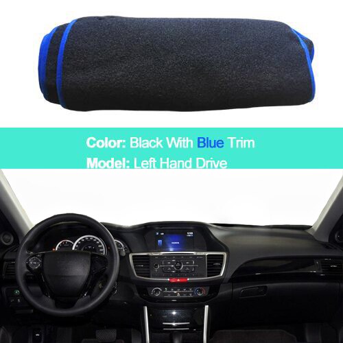 Car Inner Dashboard Cover Dash Mat Carpet Cushion For Honda Accord 9th Gen Dash Board Cover DashMat LHD: Blue