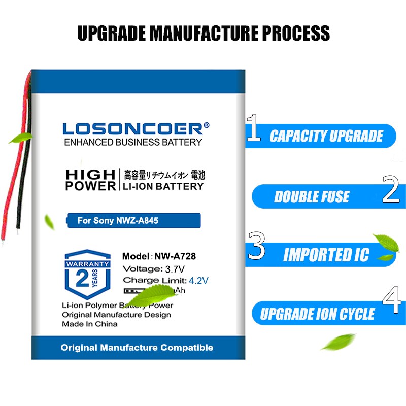 1200mAh Batterie Für Sony NWZ-A845 A840 A844 E453 E463 NW-A728 NEZ-E353 NWZ-S755 NW-S639 LIS1374HNPA NW-A816 LIS1427HNPCS LIS1427