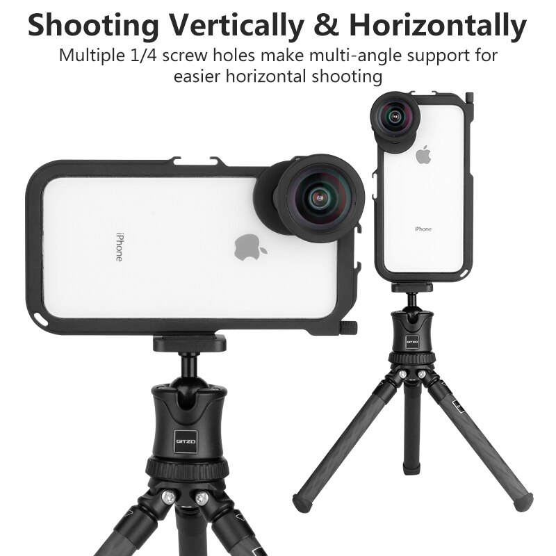 Ulanzi Video Camera Vlog Case Voor Iphone X Xs Max Flimmaking Case Met Moment Lens Draad Mount 17Mm Koud schoen 1/4 Draad