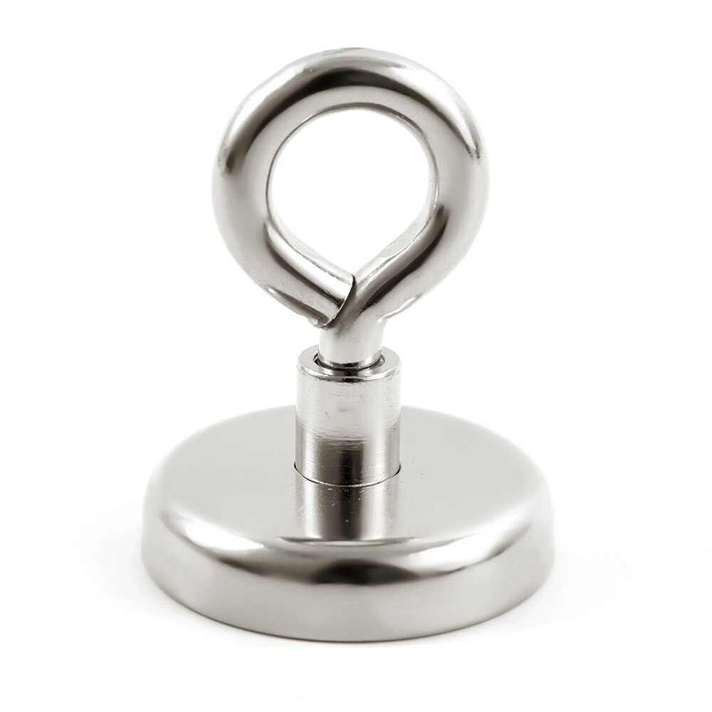Magneethaken, neodymium magneethaken, 36 mm, 45 kg, extra sterk, potmagneet met schroefdraad M6, magneethouder met haak om op te hangen, 8 stuks