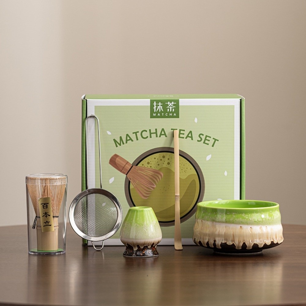 Tea Sticks Japanese Matcha Tea Set Match Bowl Tea-Making Tools Matcha Brush Bamboo Ceramic Matcha Spoon Matcha Whisk Set: MULTI