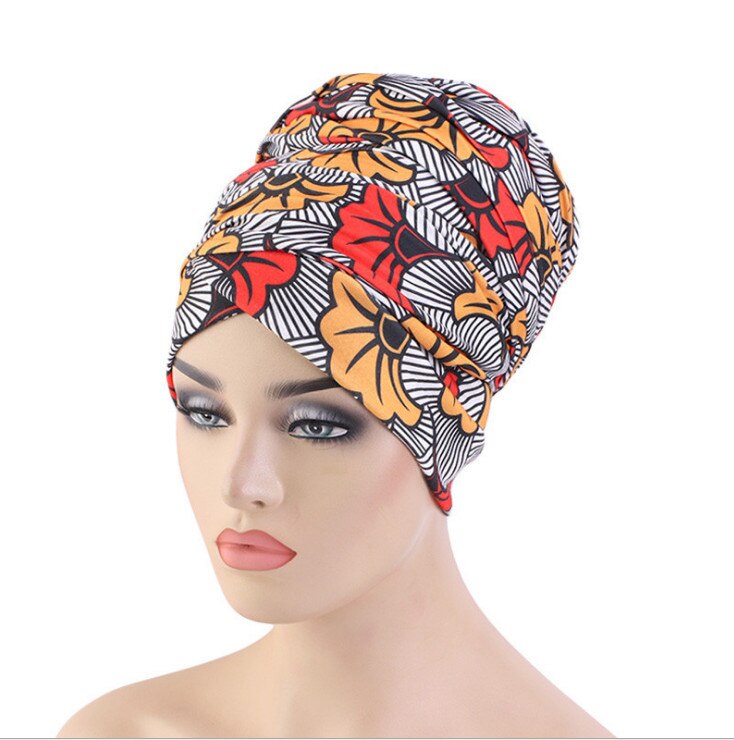 Ladies Headwear African Style Ladies Wrap Headscarf Ethnic Style Baotou Cap African Print Pattern Turban Hats Multicolor: Color3
