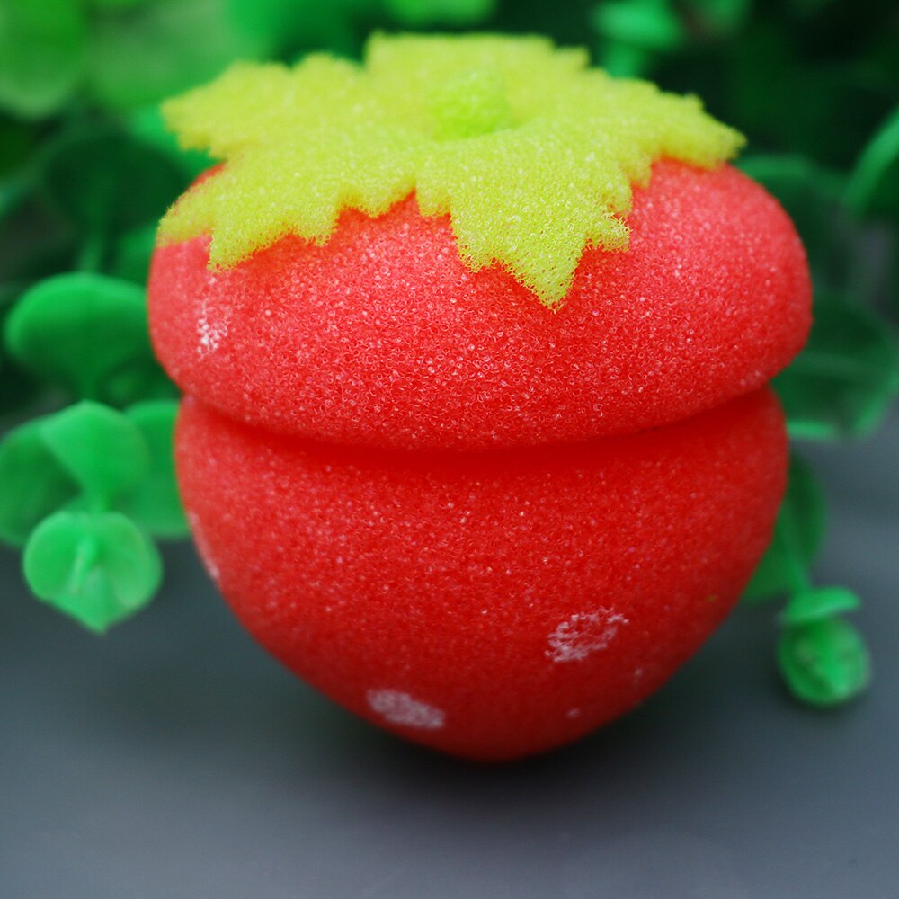 12pz donne ragazze bigodini bigodini palline di fragole bella cura dei capelli morbidi rulli di spugna bigodini strumento di trucco fai da te