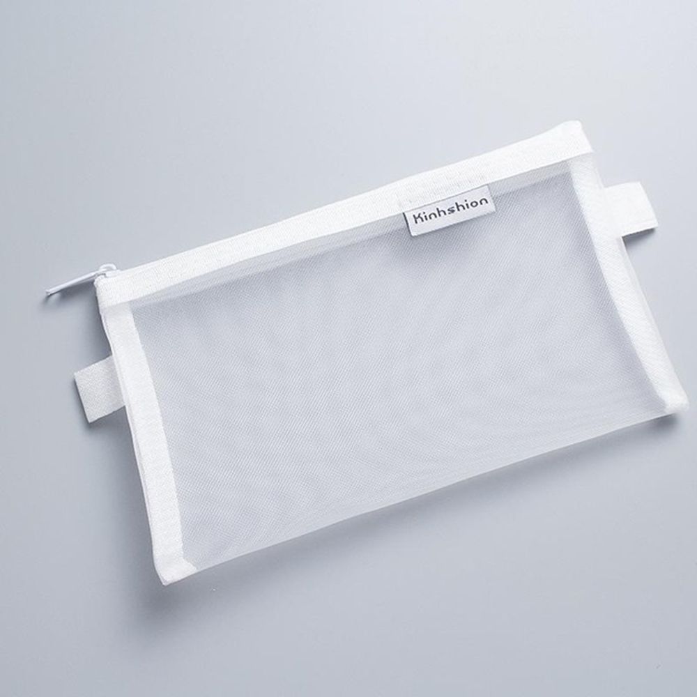 Multifunktionel gennemsigtig mesh skønhed lynlås rejse kosmetik taske bærbar toiletpose makeup taske origanizer: Jeg er hvid