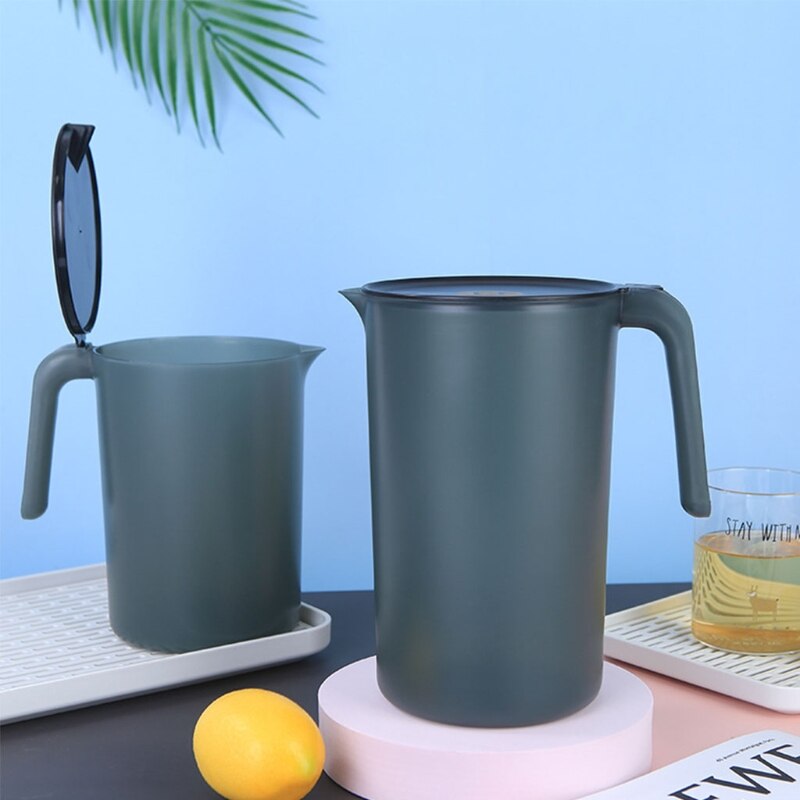 Water Pitcher Plastic Juice Pitcher With Lid - Dishwasher Safe BPA Free Durable Beverage Jug Home Kitchen Household