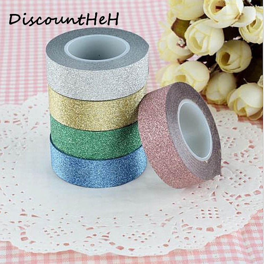Cinta adhesiva Decorativa para Scrapbooking, papel de aluminio dorado japonés, Kawai Adesiva, papel Washi brillante conjunto de cintas