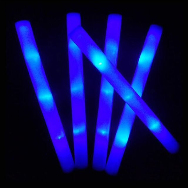 Bâtons lumineux colorés pour mariage et anniversaire, fournitures de fête à 3 piles sans Logo, 10 pièces: Blue