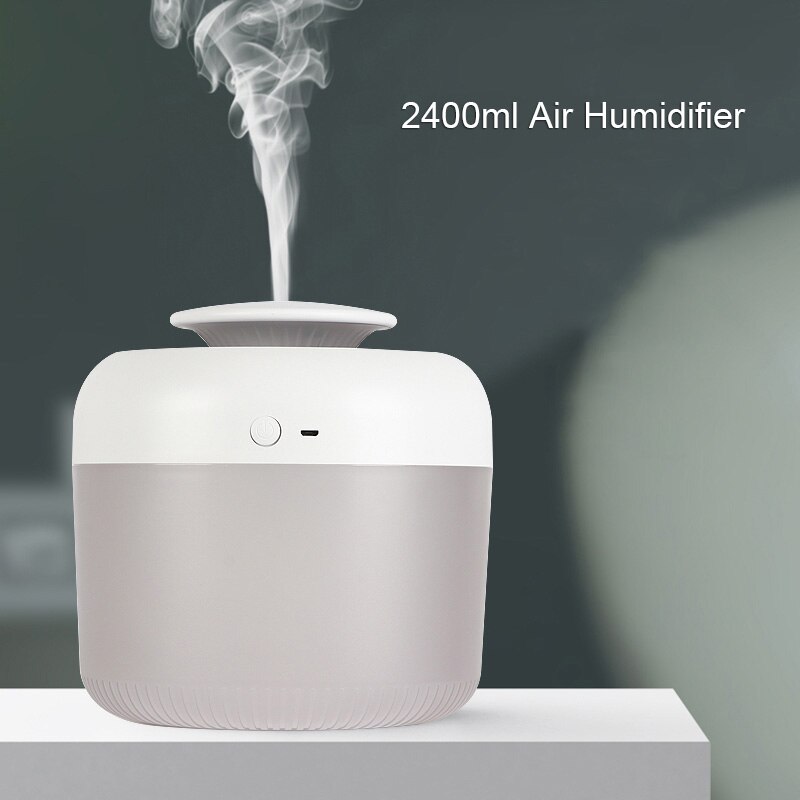 2.4L Large Capacity USB Ultrasonic Air Humidifiers 7colors LED Light Aroma Diffuser Home Office Car Mist Fragrance Diffusers