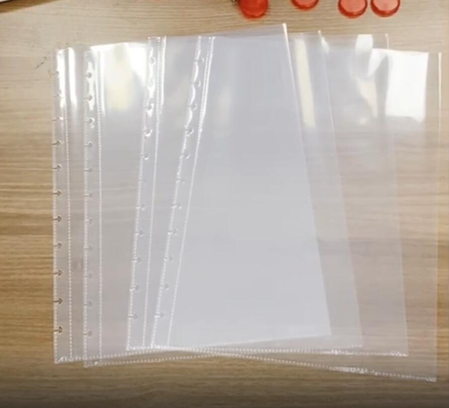 Hojas sueltas de repuesto para álbum de fotos, hojas sueltas de encuadernación en forma de seta para archivos de datos, página interior transparente, A4/A5, 25 hojas