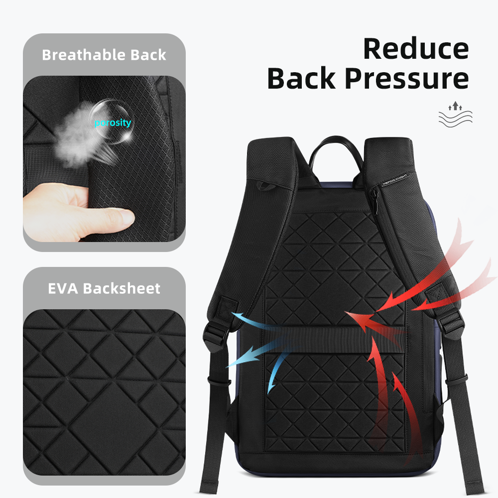 HcanKcan Men's Business Backpack Waterproof 15.6 inch Laptop Bag For Men Travel Spacious Backpack Commuting Work School Daypack