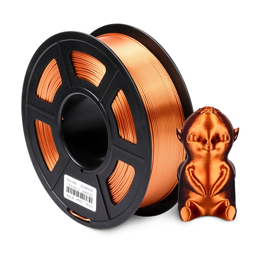 Sunlu Zijde Gloeidraad 1.75Mm 1Kg Zijde Textuur Pla Plus 3D Printing Filament Voor 3D Printer Dimensie Nauwkeurigheid +/-0.02Mm: Silk Copper