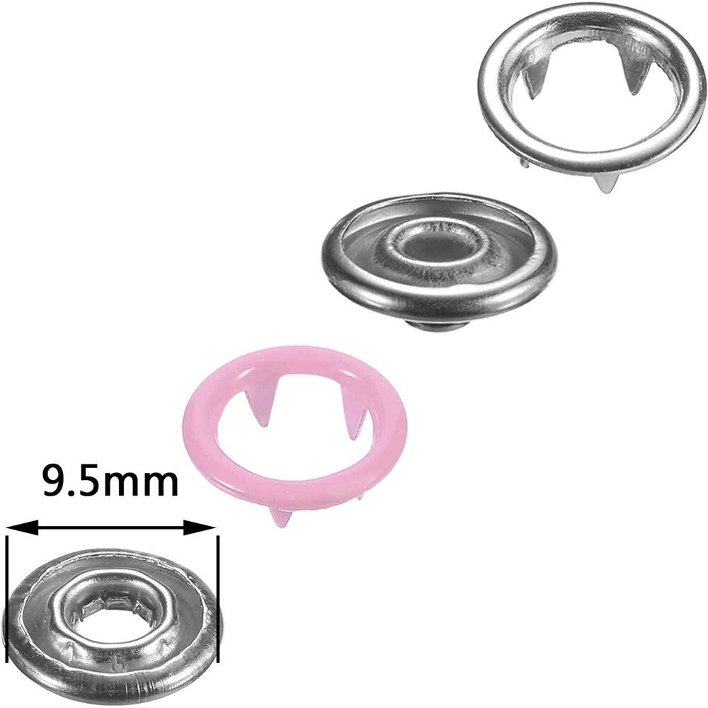 #20 200 Sets Drukknopen Prong Gesp Metalen Ring Knop 9.5 Mm 10 Kleuren Met Tool Home Improvement Hand gereedschap